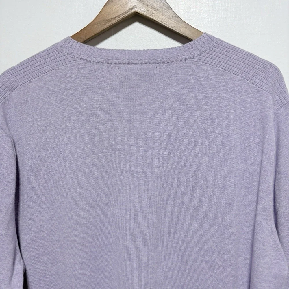 Banana Republic Sweater Mens XL Purple Cotton V Neck Long Sleeve Pullover